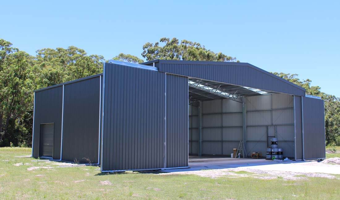 Helicopter Hangar Doors Open