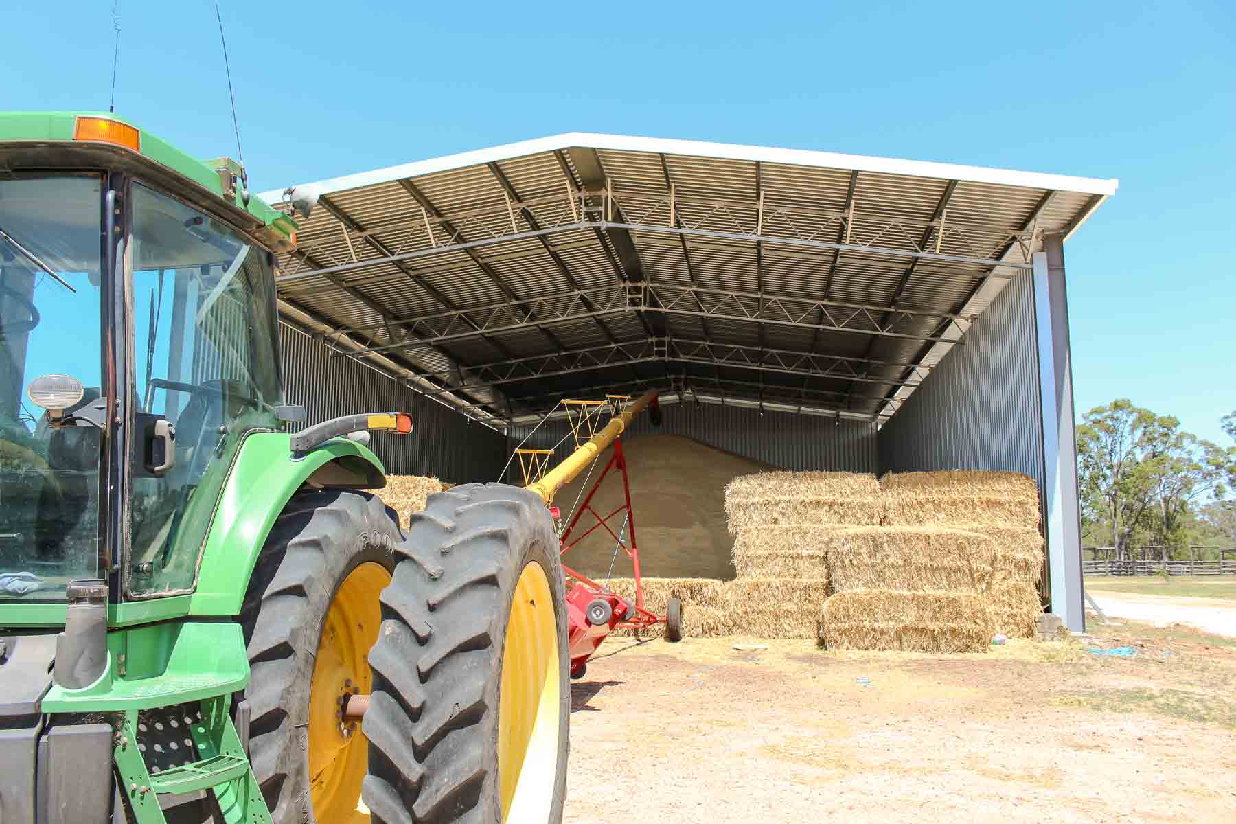 Steel Grain Shed In Use